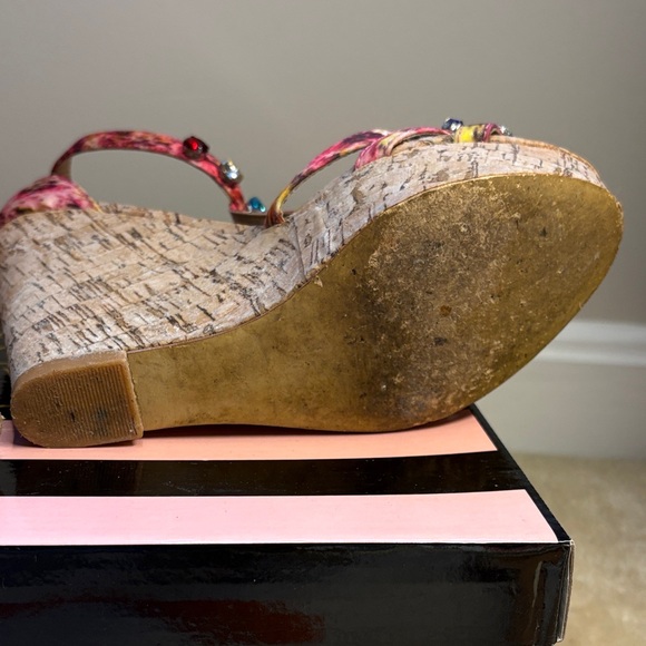 Steve Madden Embellished Pink Wedge Sandals- No Box - Picture 5 of 8